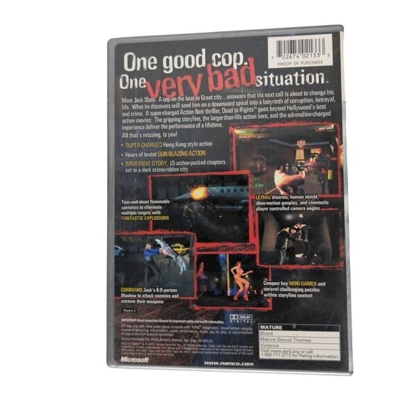 Dead To Rights (XBOX, 2002) Game, Case & Manual - Picture 2 of 3